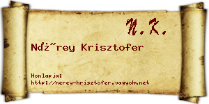 Nérey Krisztofer névjegykártya